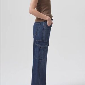 Agolde Dark Blue Cargo Jeans